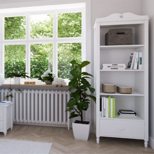 Regał biały z szufladą bella