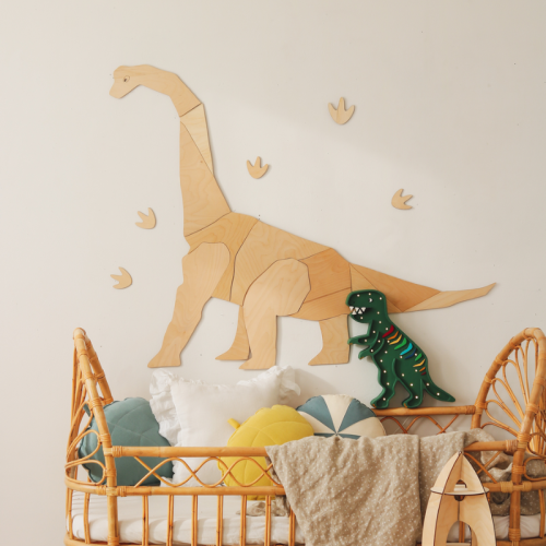 Drewniany dinozaur na ścianę diplodok
