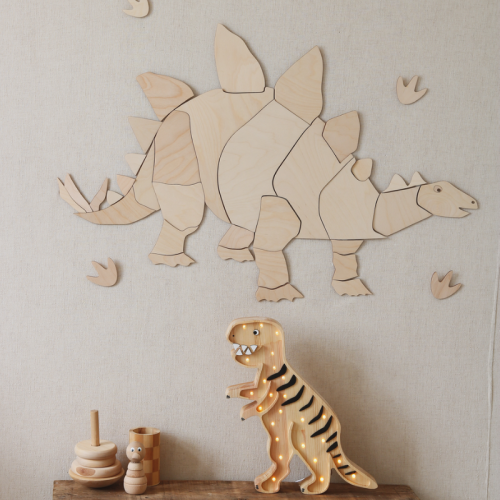 Drewniany dinozaur na ścianę stegozaur