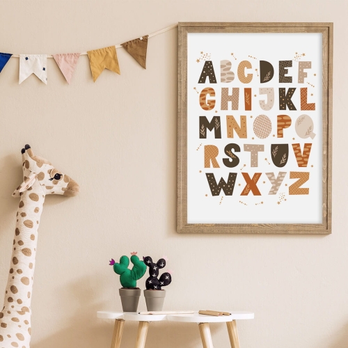 Plakat dla dzieci alfabet boho II