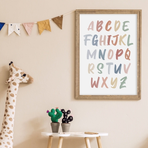 Plakat dla dzieci alfabet boho V