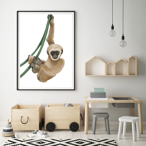 Plakat dla dzieci safari małpka