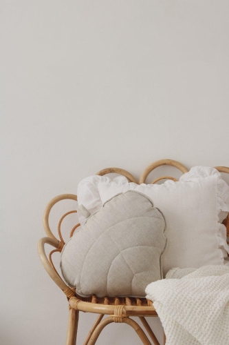 Lniana poduszka dekoracyjna liść 