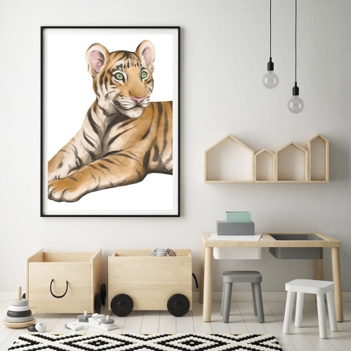 Plakat dla dzieci safari tygrys