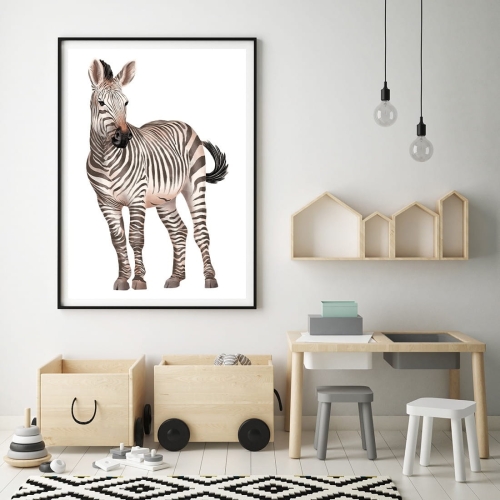 Plakat dla dzieci safari zebra