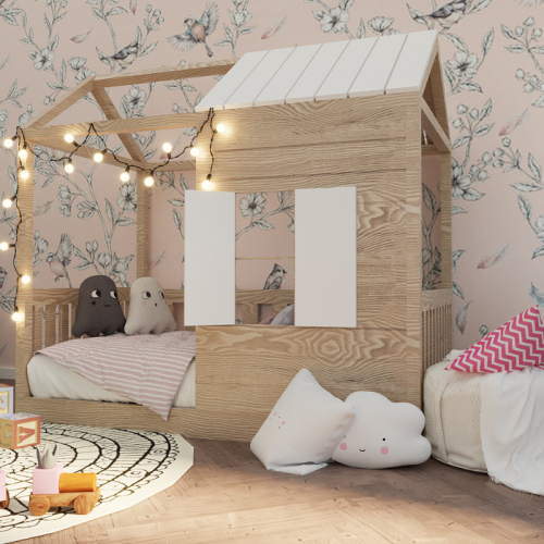 Łóżko domek z dachem i oknem Dream Cottage