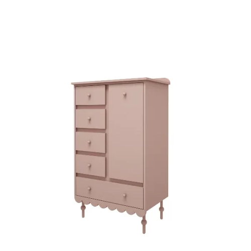Komoda retro wysoka różowa babushka