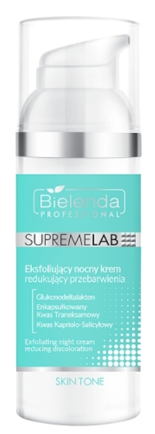 Bielenda Professional Supremelab Skin Tone Eksfoliujący nocny krem redukujący przebarwienia