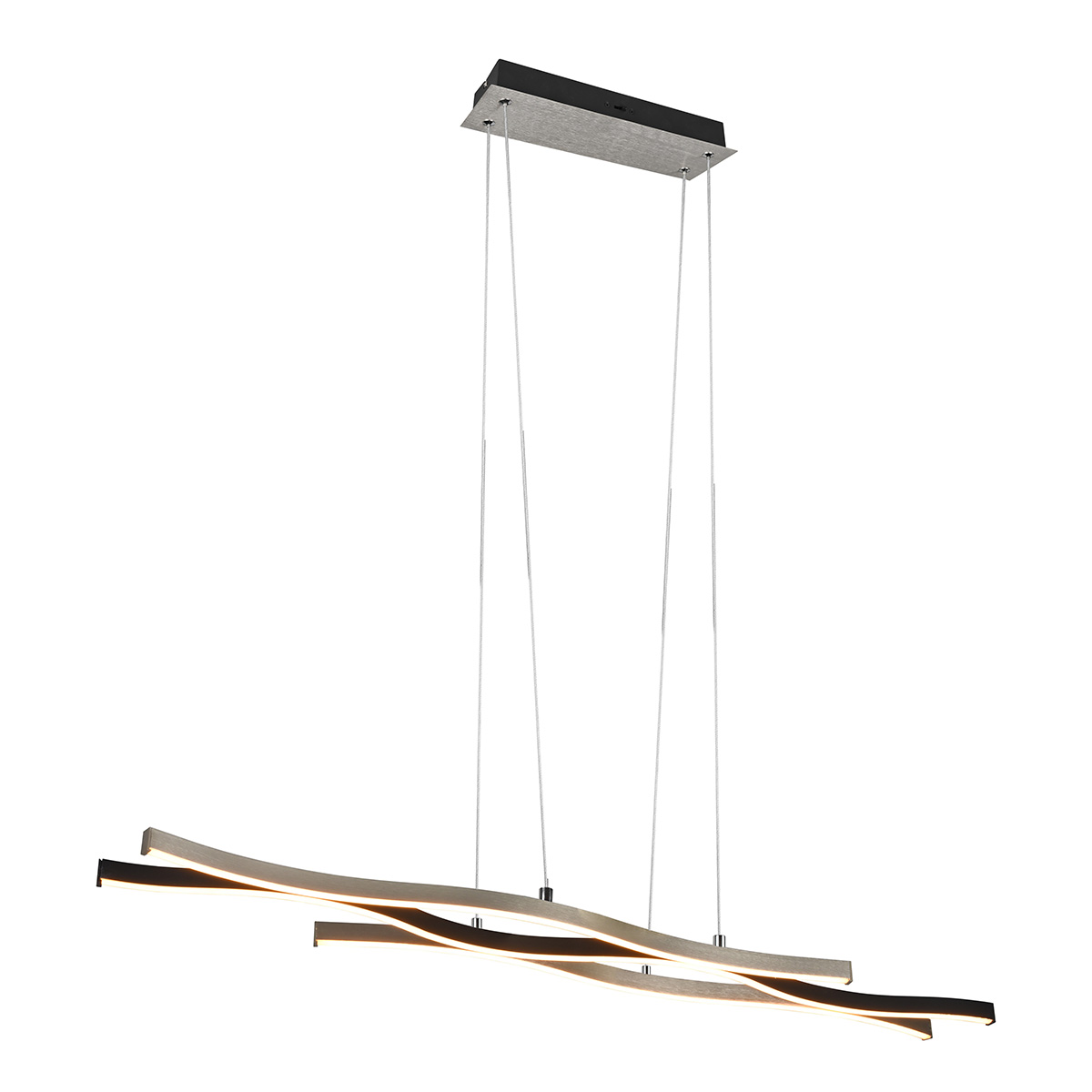 Trio Leuchten Design hanglamp zwart met zilver incl. LED dimbaar - Blaze
