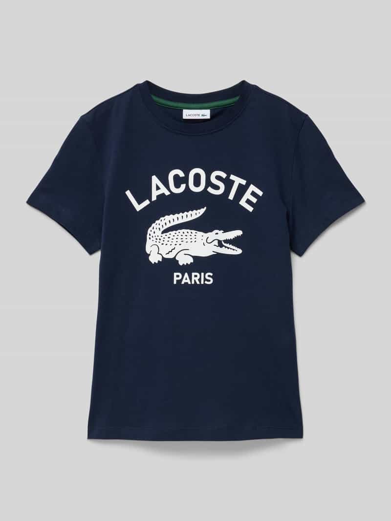 T-shirt z nadrukiem z logo i okrągłym dekoltem
