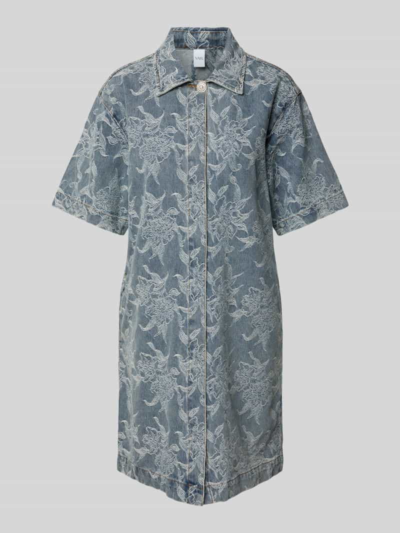 Sukienka jeansowa o długości do kolan z rękawem o dł. 1/2 model ‘FLAMERA’