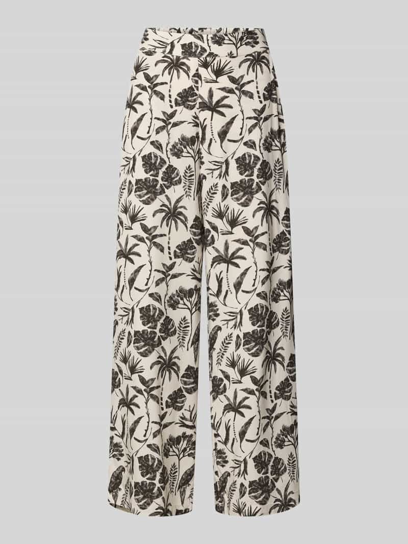 Spodnie materiałowe z szerokimi nogawkami i wpuszczanymi kieszeniami