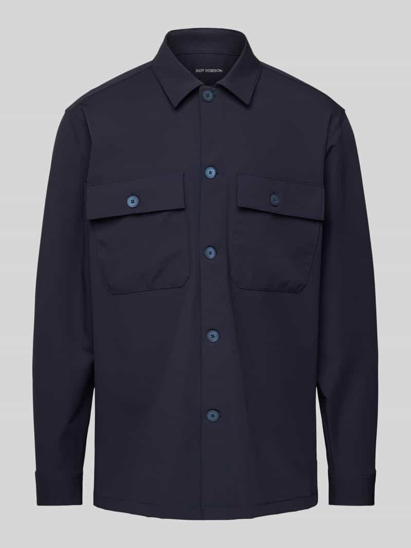 Kurtka koszulowa o kroju regular fit z kieszeniami z patką na piersi