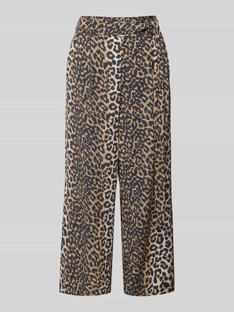 Spodnie materiałowe o kroju relaxed fit z czystej wiskozy model ‘NOVA LIFE’