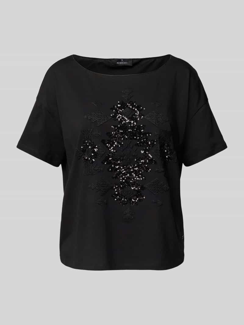T-shirt z cekinowym obszyciem