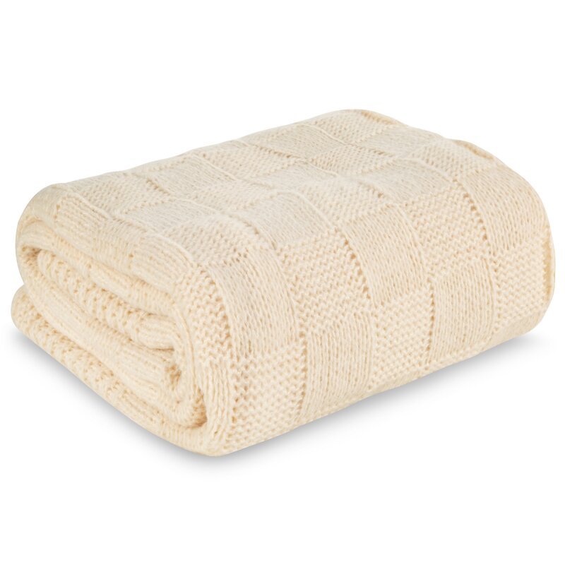 Koc narzuta 130x170 Pled beżowy