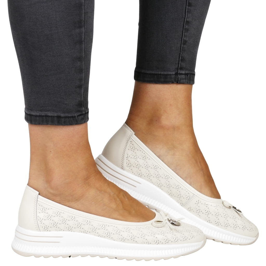 DAMSKIE PÓŁBUTY SKÓRZANE NA PLATFORMIE FILIPPO 6718 BEŻOWE