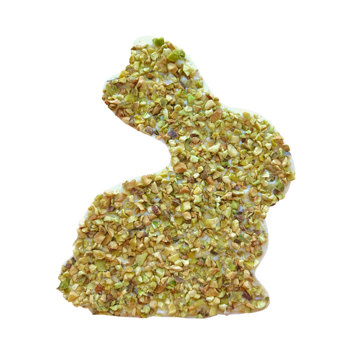 Wielkanocny Zając z białej czekolady, z pistacjami (80g)