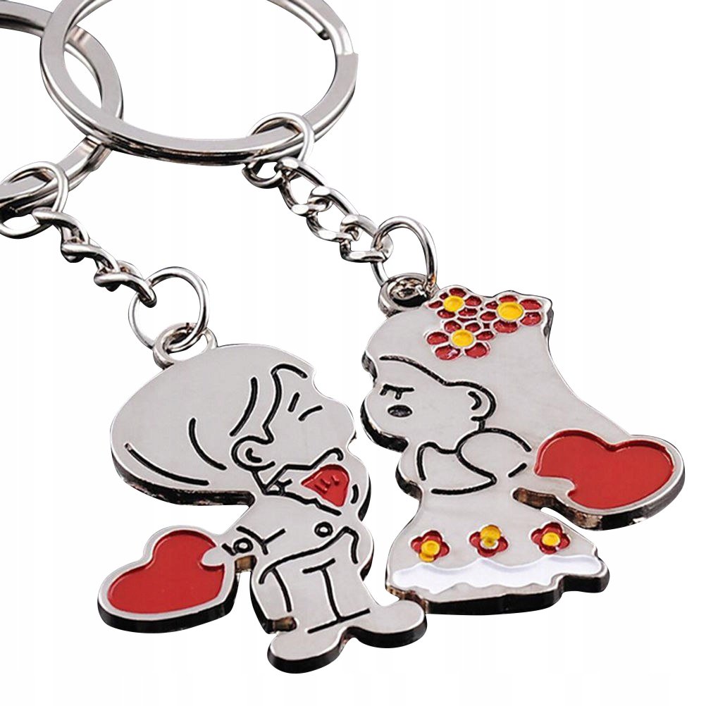 Breloczek do kluczy dla zakochanych prezent na Walentynki dla pary miłość