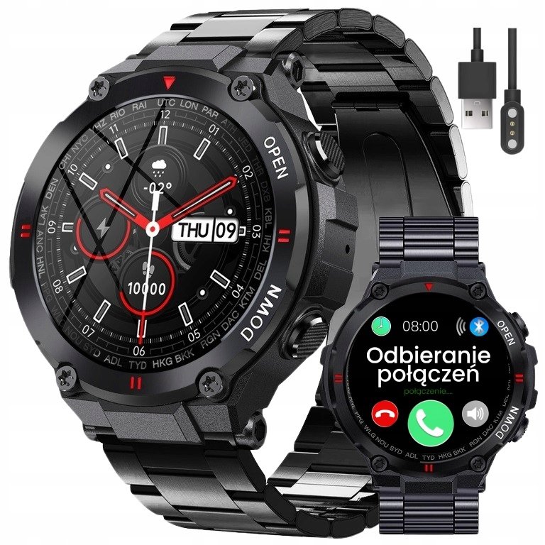 SMARTWATCH MĘSKI GRAVITY GT7-2 POŁĄCZENIA POLSKIE MENU PULS CIŚNIENIE