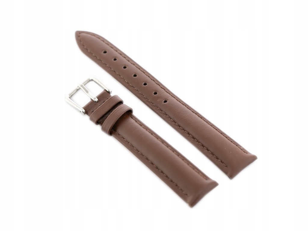 Pasek skórzany do zegarka W94 - ciemny brąz - 14mm