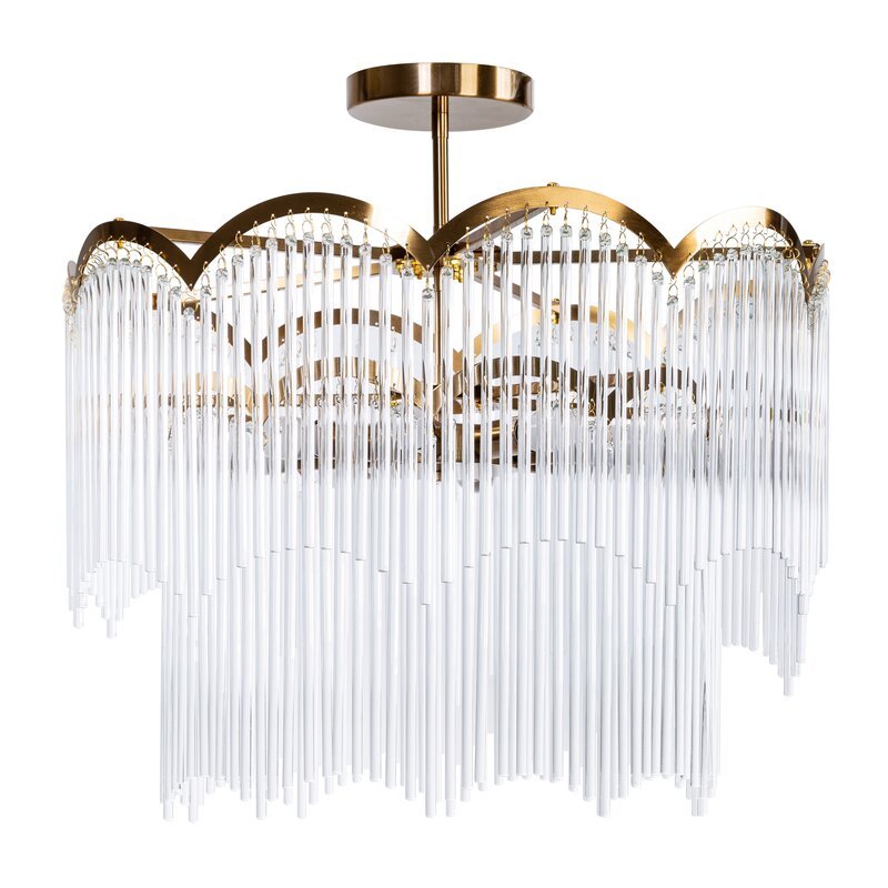 Eurofirany Lampa wisząca sufitowa Salma 60x55 biała złota