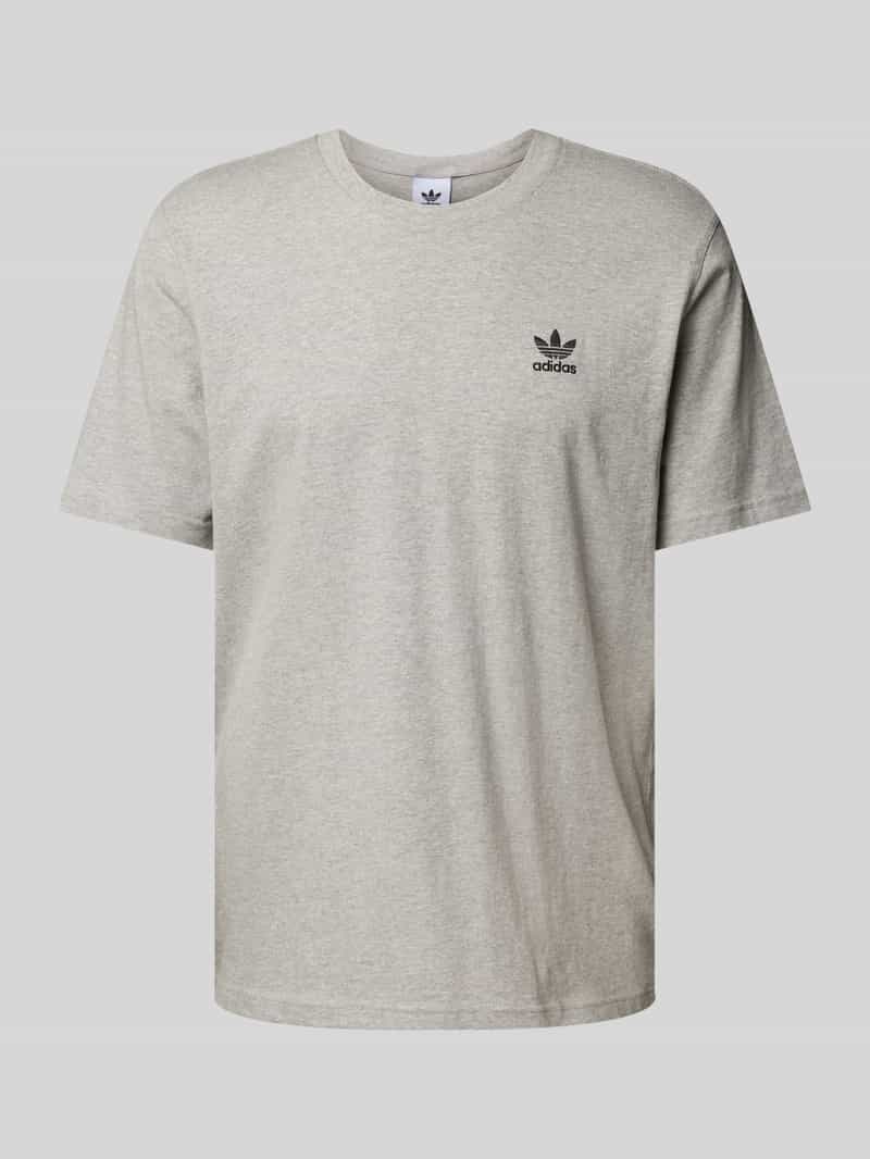 T-shirt z wyhaftowanym logo i okrągłym dekoltem