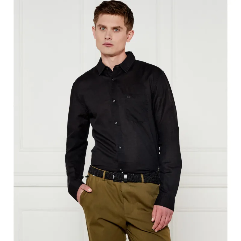 Calvin Klein Lniana koszula | Regular Fit