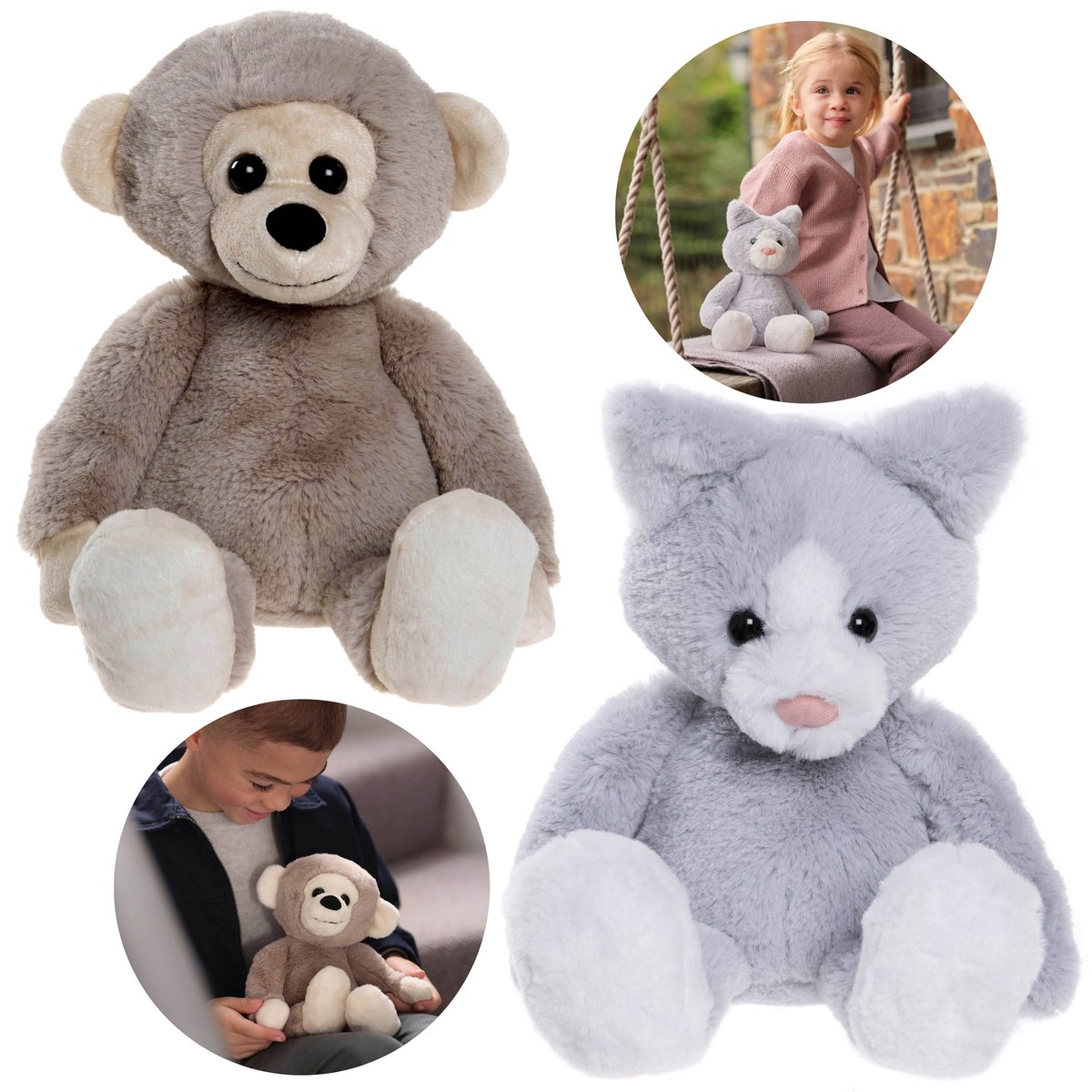 Charlie Bears Zestaw dwóch maskotek z serii Bear&Me: małpka Cheeky i kot Puddy- pluszaki idealne dla dzieci