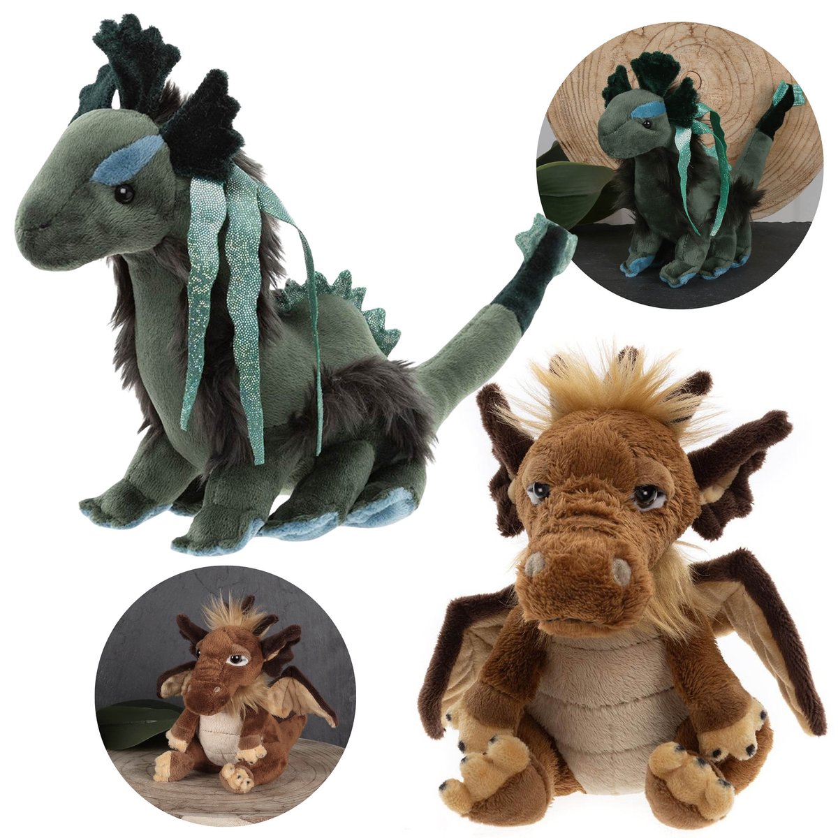 Charlie Bears Zestaw dwóch maskotek z serii Cuddle Cubs: SMOK Nessie i Landern - pluszaki idealne dla dzieci