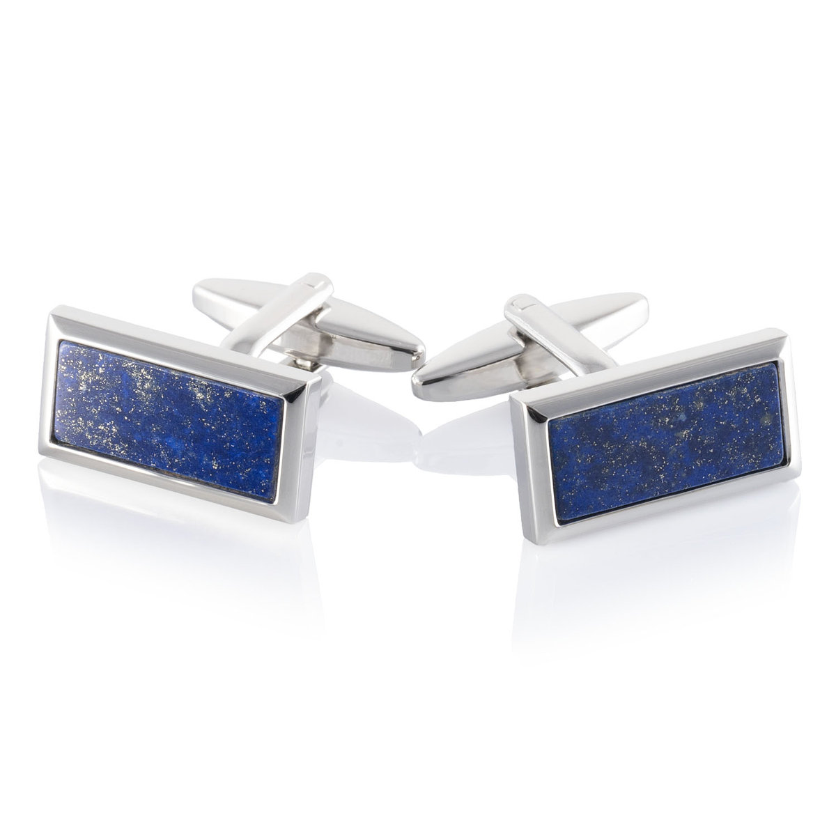 Prostokątne spinki do mankietów z lapis lazuli SD-258