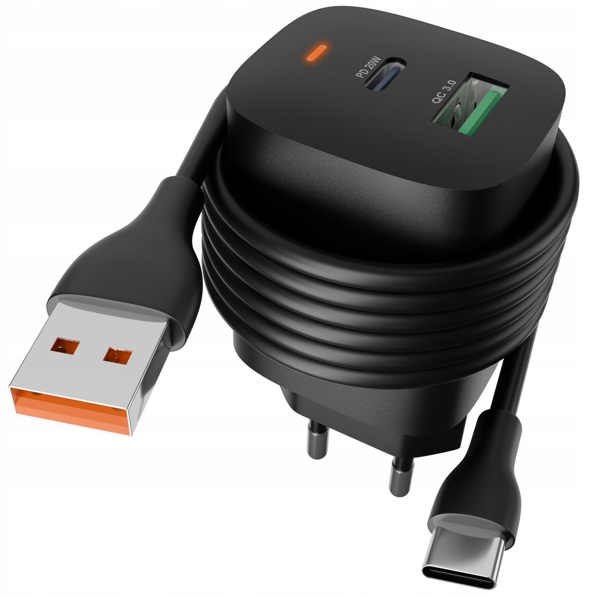 SZYBKA Ładowarka sieciowa USB TYP-C 3A PD 20W 3000mA KOSTKA + KABEL TYP-C