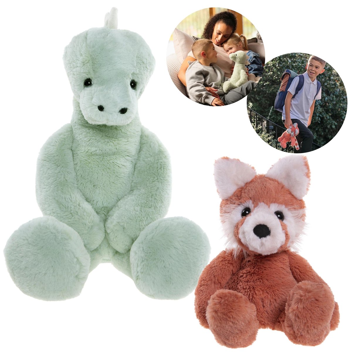 Charlie Bears Zestaw dwóch maskotek z serii Bear&Me: panda Ronnie i stegozaur Stevie - pluszaki idealne dla dzieci