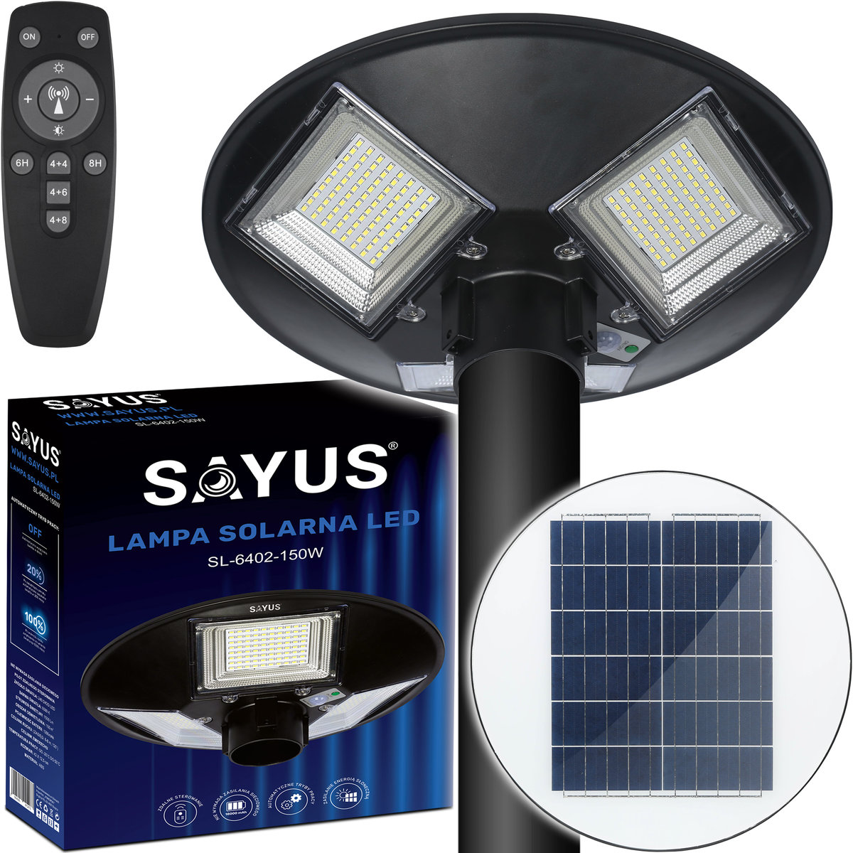 LAMPA SOLARNA LATARNIA ULICZNA OGRODOWA UFO CZUJNIK RUCHU PILOT