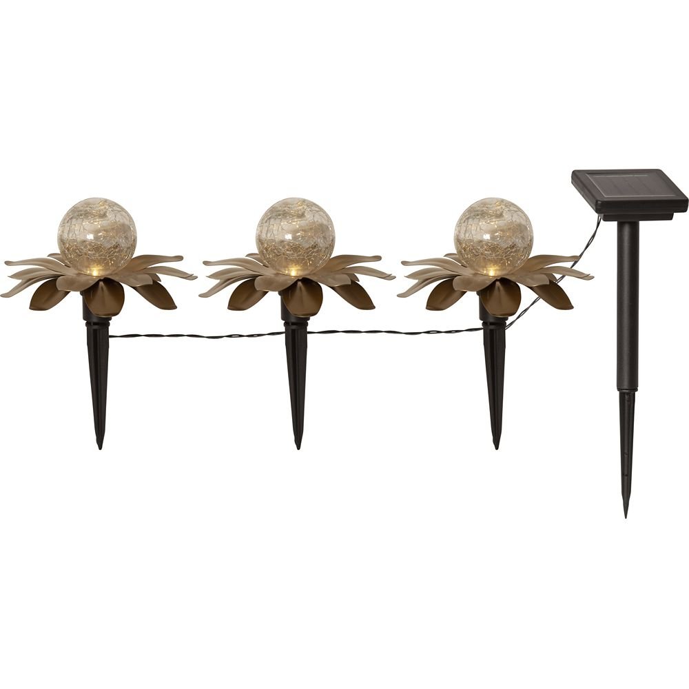 Dekoracja solarna ogrodowa LED 3 kwiaty Lilly