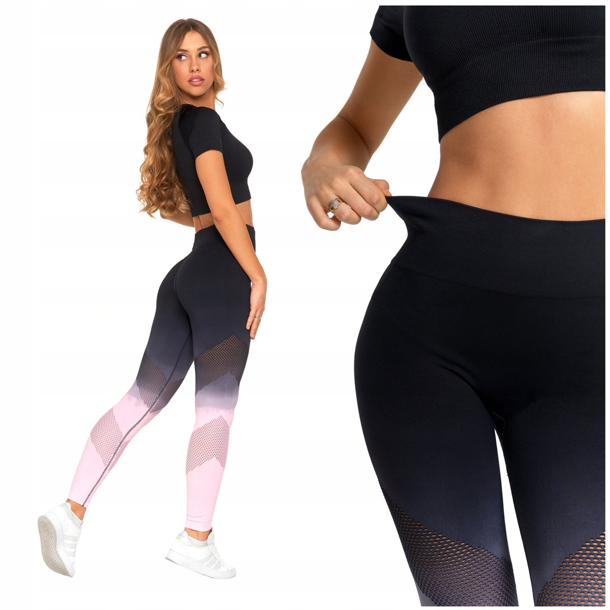 Legginsy Damskie Sportowe Wysoki Stan Push-Up Kryjące na Siłownię MORAJ M