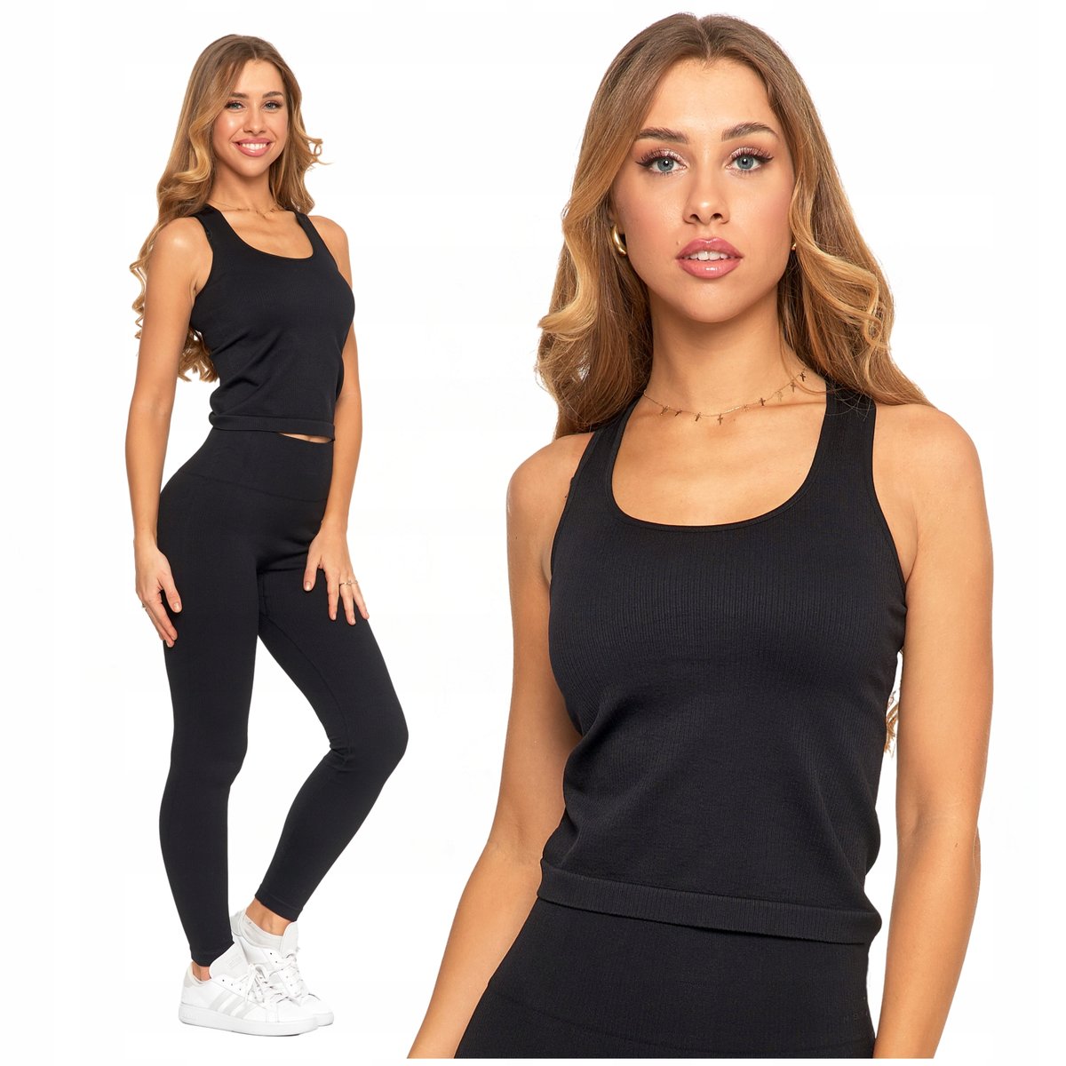 TOP DAMSKI Sportowa Koszulka Bokserka Prążkowana Stylowa Wygodna MORAJ S/M