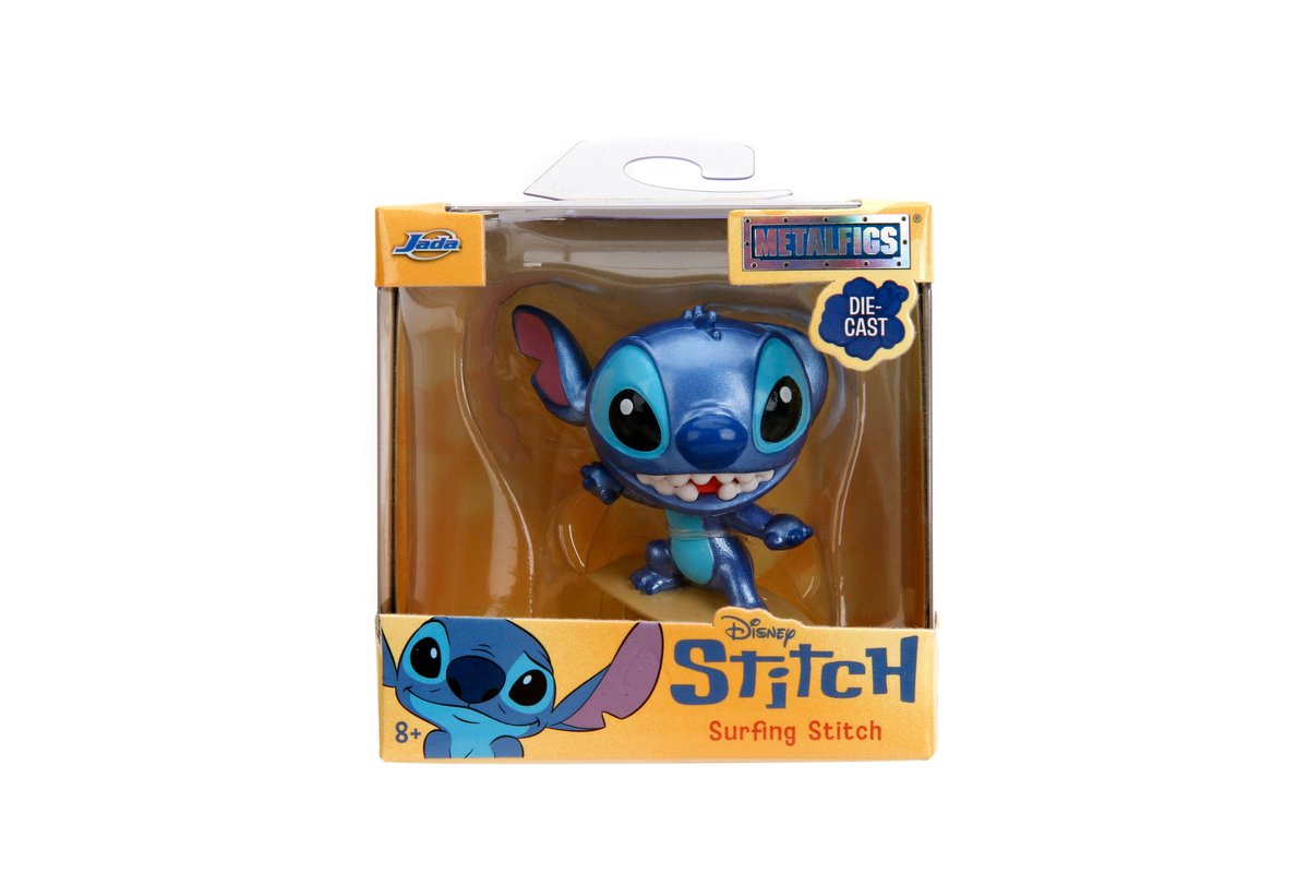 JADA Stitch Figurka metalowa 6,5 cm, Surfujący Stitch