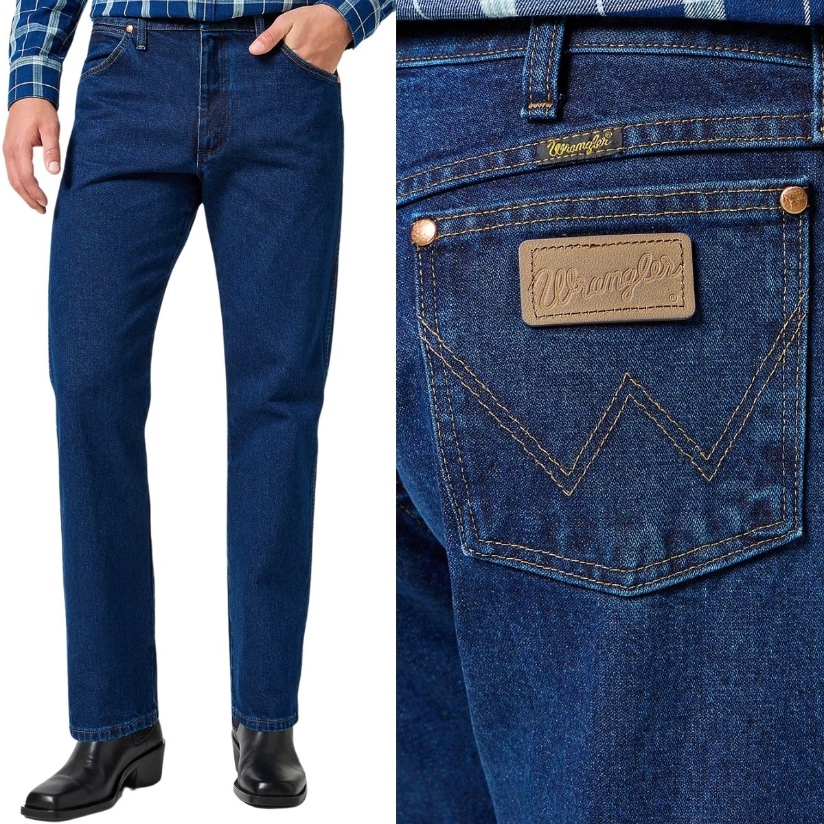 Wrangler 13MWZ Dark COWBOY CUT KLASYCZNE PROSTE SPODNIE JEANSOWE W38 L32