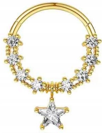 Kolczyk kółko clicker helix Septum Cyrkonie Punk PIERCING Stal 316L 1,2/10