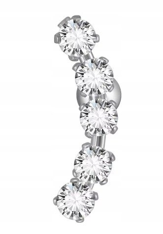 Kolczyk do Ucha PIERCING Helix Cyrkonie Stal Ch 316L