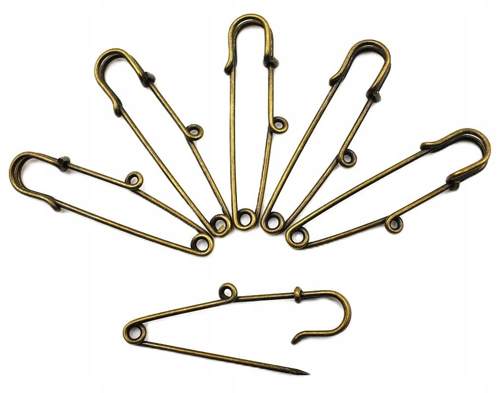 Baza do broszki, elegancka agrafka z jednym oczkiem, 20 sztuk