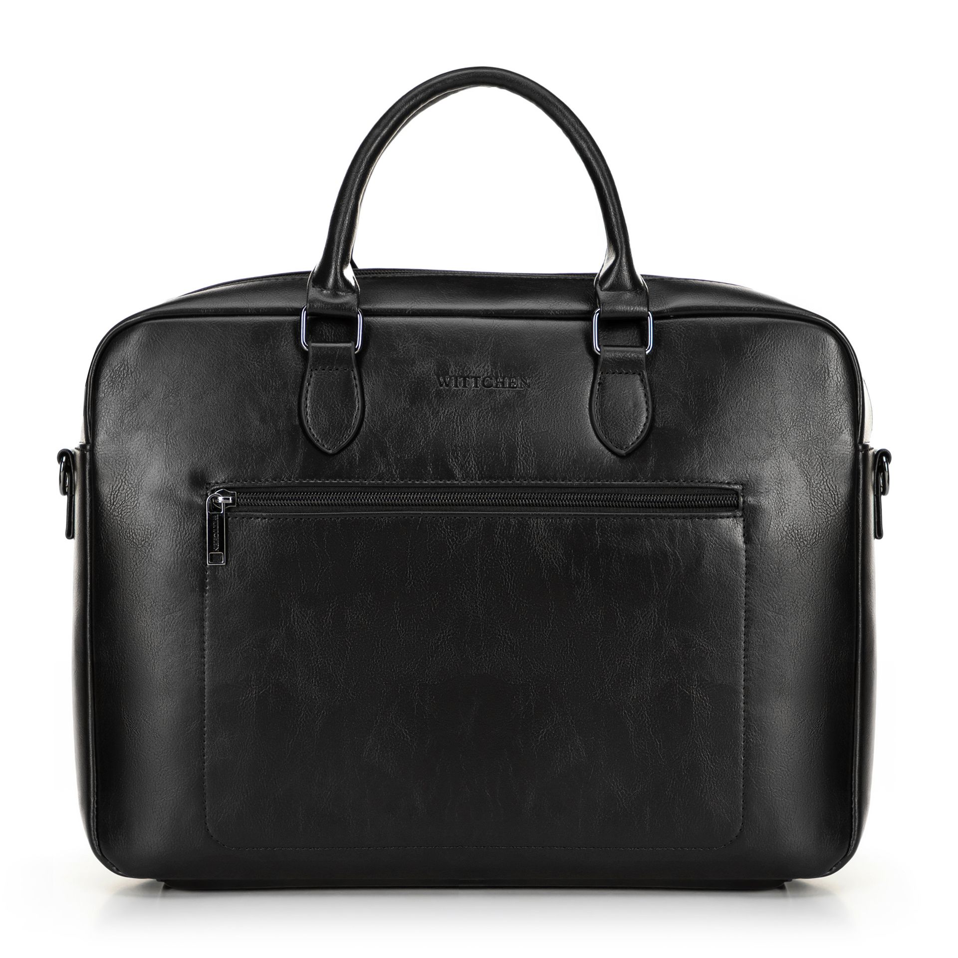 Męska torba na laptopa 16” z imitacji skóry czarna