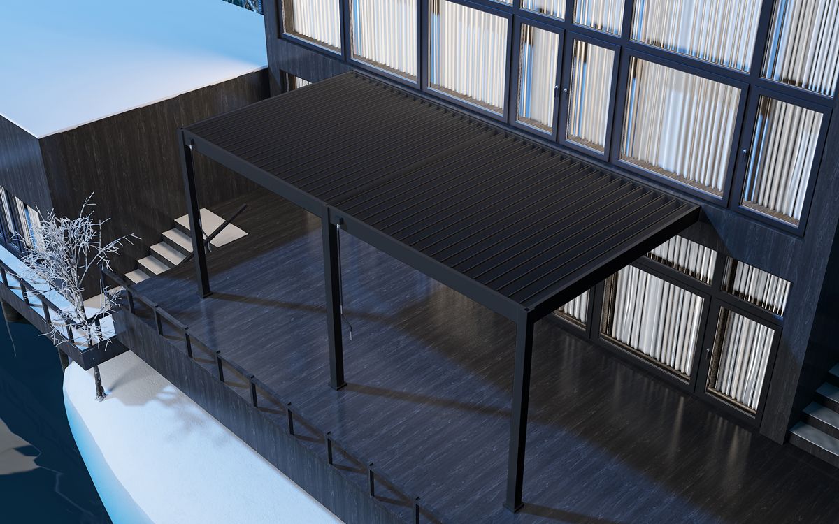 Przyścienna pergola ELEGANCE WALL 3x6 Anthracite - Gutroof