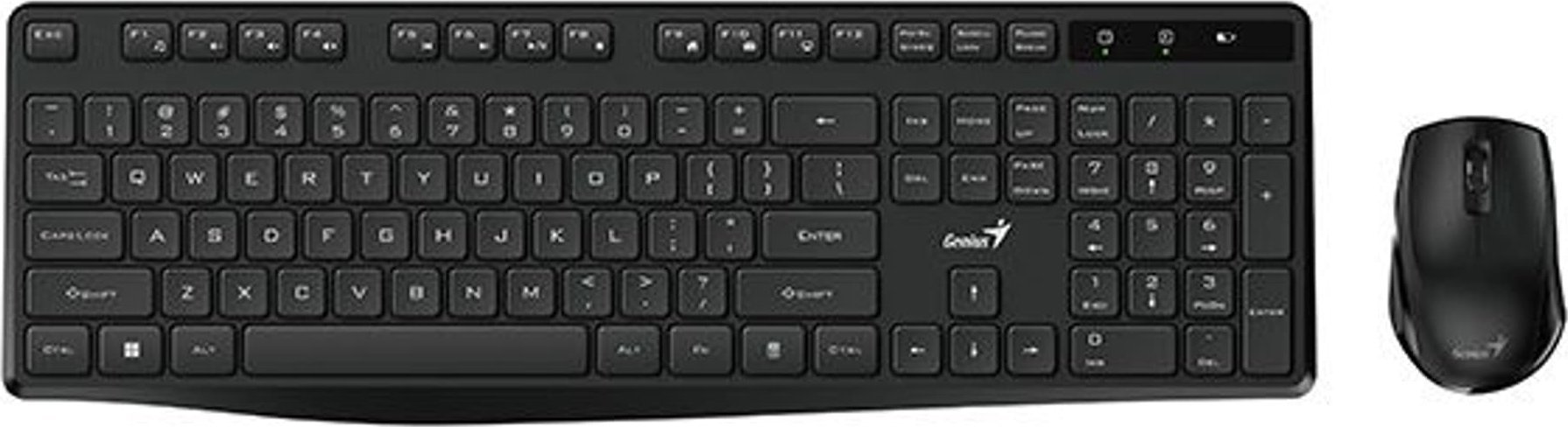 Klawiatura + mysz Genius KM-8206S, zestaw klawiatura CZ/SK, klasyczna, 2.4 [Ghz], bezprzewodowa, czarna, nie