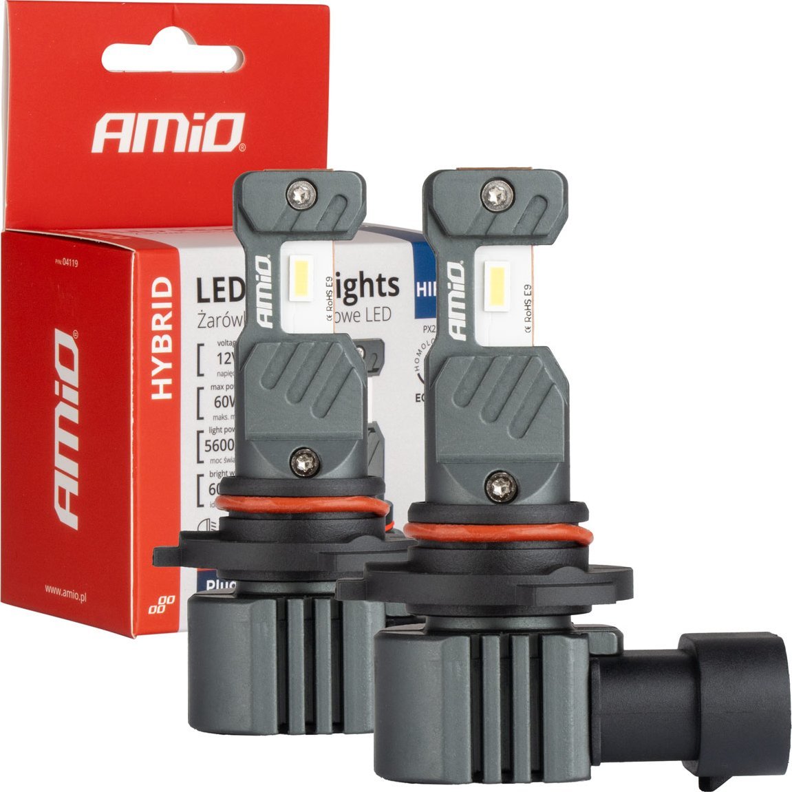 AMiO Żarówki samochodowe led seria hybrid hir2 6000k canbus 60w amio-04119