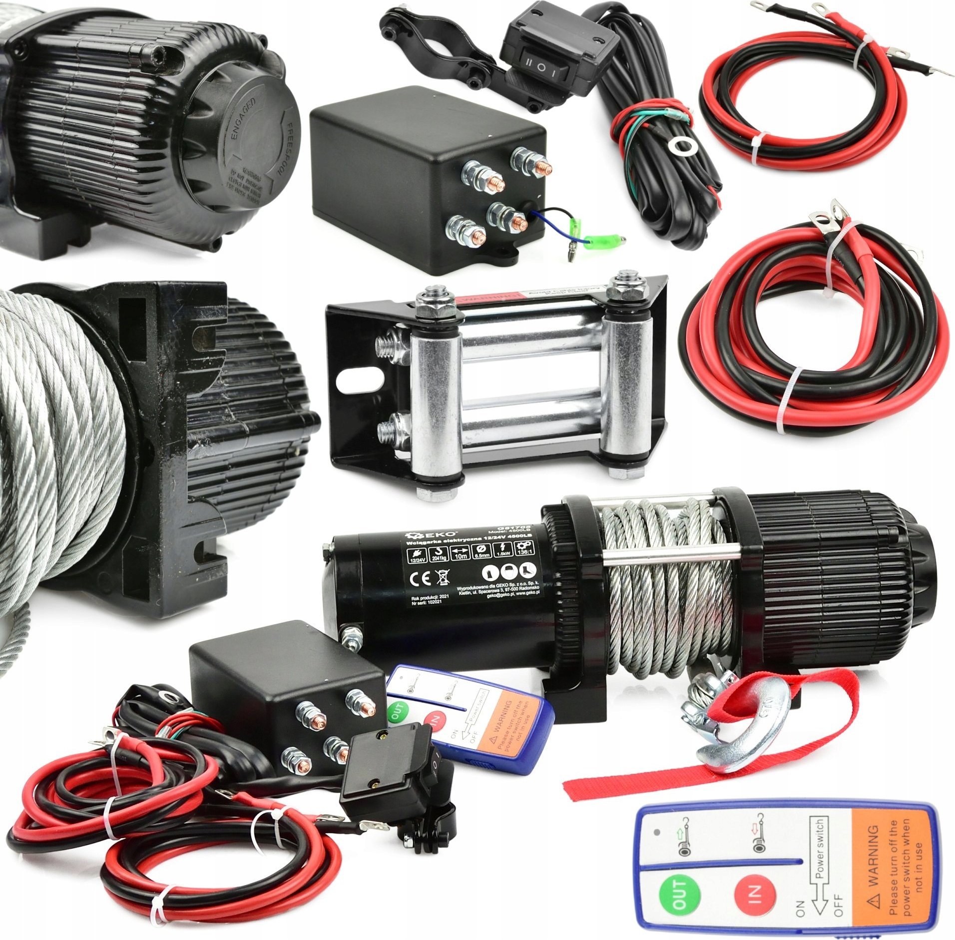 Geko Wyciągarka elektryczna 12V 4500LB 2