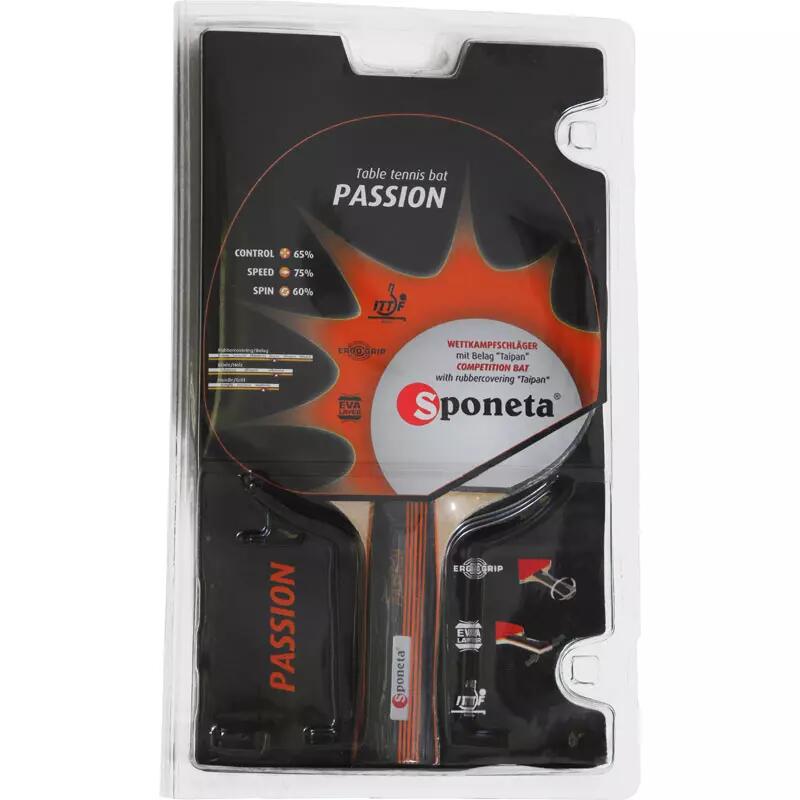 Sponeta Rakietka do tenisa stołowego Passion Czarna/Pomarańczowa