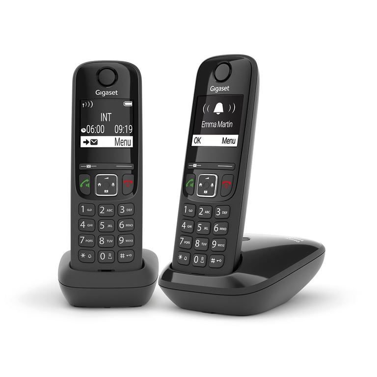 Gigaset AS690 Duo Telefon analogowy/DECT Nazwa i identyfikacja dzwoniącego Czarny