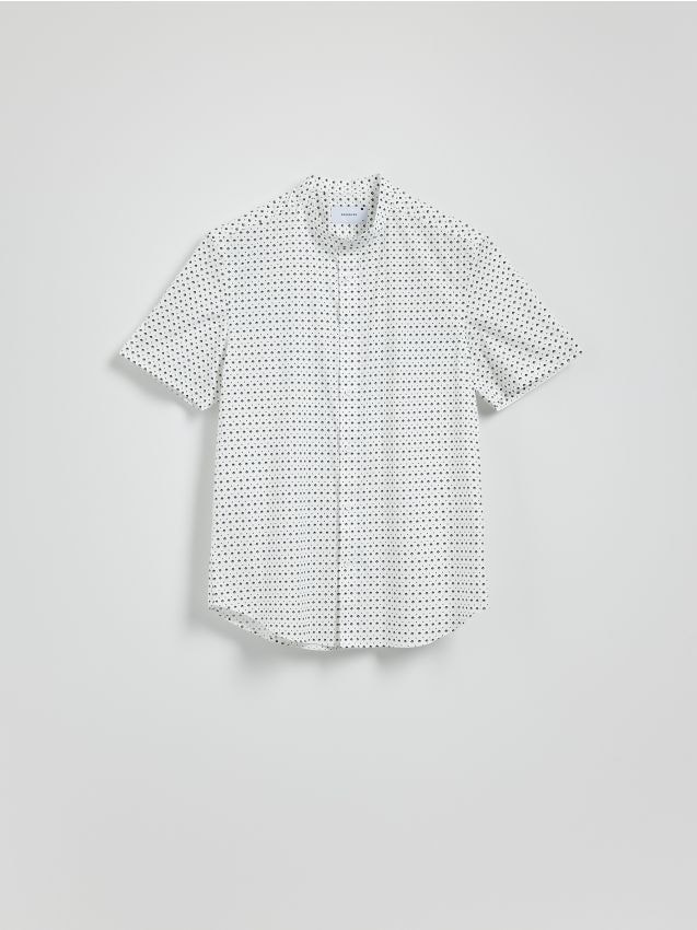 Reserved - Koszula slim fit ze stójką - biały